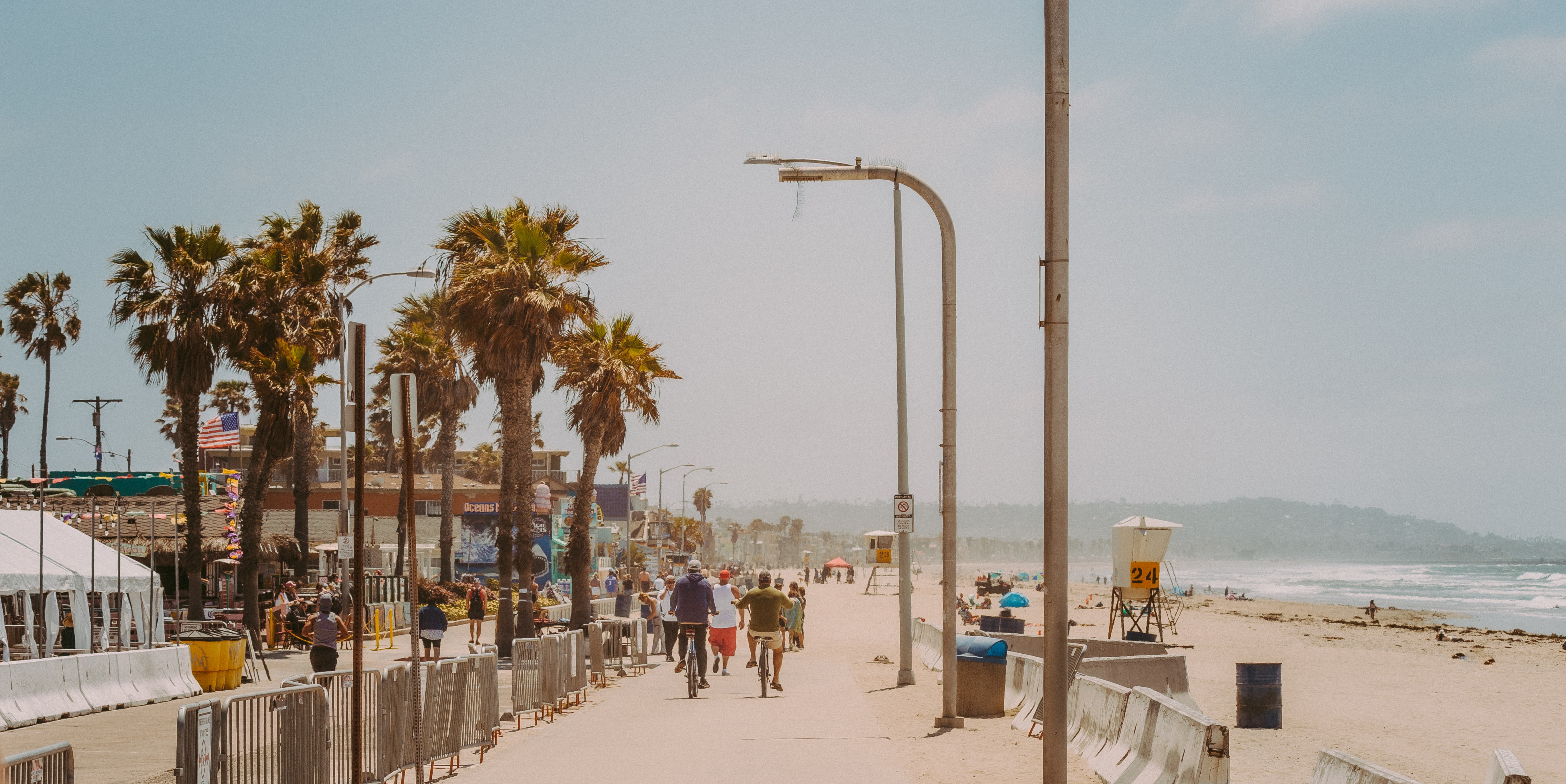 A shot of Venice Beach on a sunny day. 